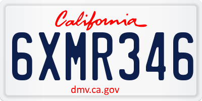 CA license plate 6XMR346