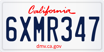 CA license plate 6XMR347