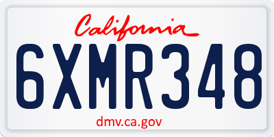CA license plate 6XMR348