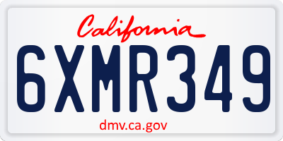 CA license plate 6XMR349