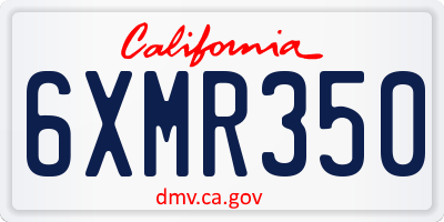 CA license plate 6XMR350