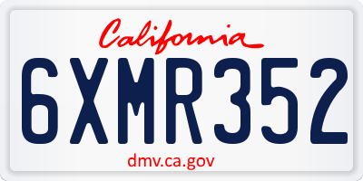 CA license plate 6XMR352