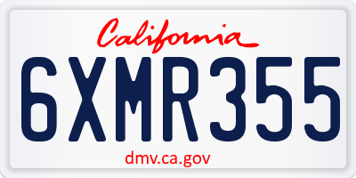 CA license plate 6XMR355