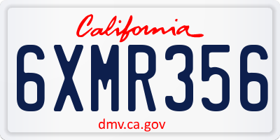 CA license plate 6XMR356