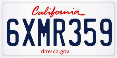 CA license plate 6XMR359