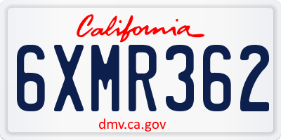 CA license plate 6XMR362