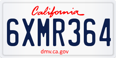 CA license plate 6XMR364