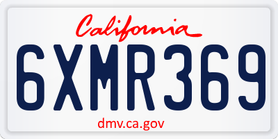 CA license plate 6XMR369