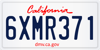 CA license plate 6XMR371