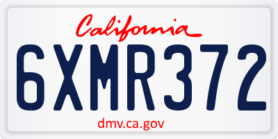 CA license plate 6XMR372
