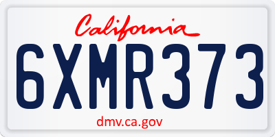 CA license plate 6XMR373