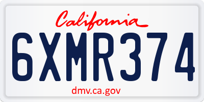 CA license plate 6XMR374