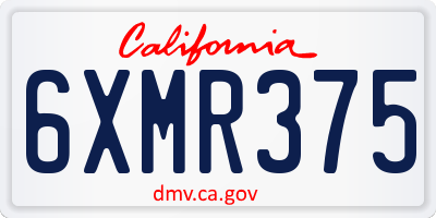 CA license plate 6XMR375