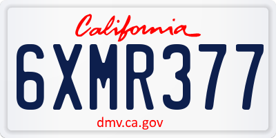 CA license plate 6XMR377