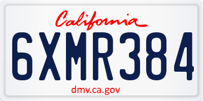 CA license plate 6XMR384