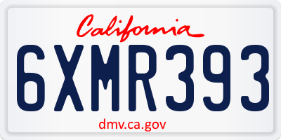 CA license plate 6XMR393