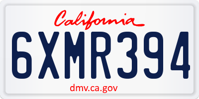 CA license plate 6XMR394