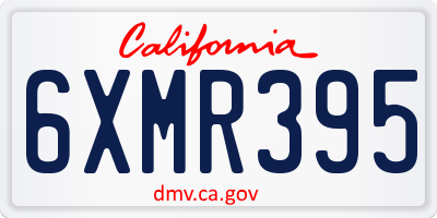 CA license plate 6XMR395
