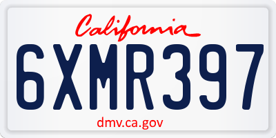 CA license plate 6XMR397