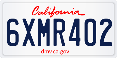 CA license plate 6XMR402