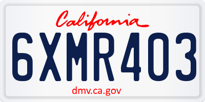 CA license plate 6XMR403