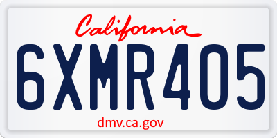 CA license plate 6XMR405