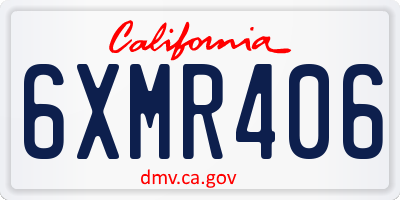 CA license plate 6XMR406