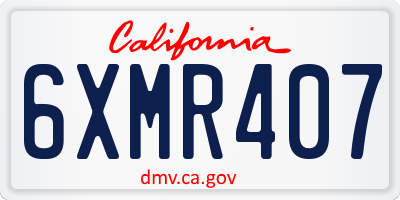 CA license plate 6XMR407