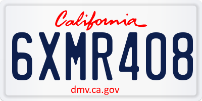 CA license plate 6XMR408