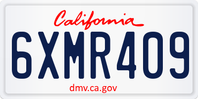 CA license plate 6XMR409