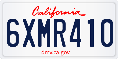 CA license plate 6XMR410