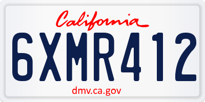 CA license plate 6XMR412