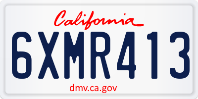 CA license plate 6XMR413