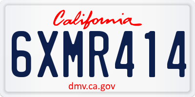 CA license plate 6XMR414