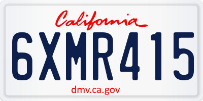 CA license plate 6XMR415