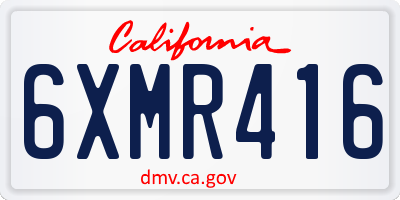 CA license plate 6XMR416