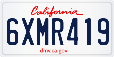 CA license plate 6XMR419