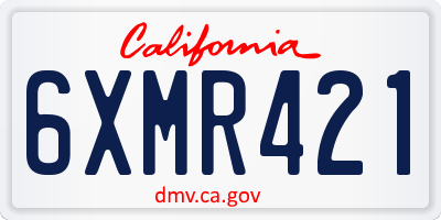 CA license plate 6XMR421