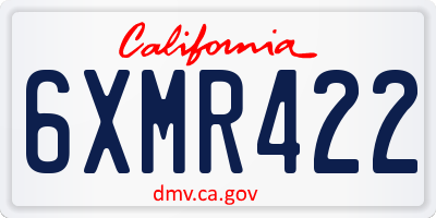 CA license plate 6XMR422