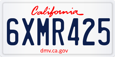 CA license plate 6XMR425