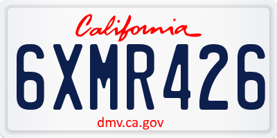 CA license plate 6XMR426