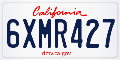 CA license plate 6XMR427