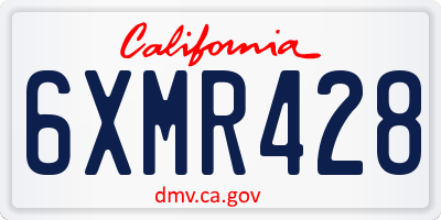 CA license plate 6XMR428