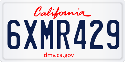 CA license plate 6XMR429