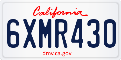CA license plate 6XMR430