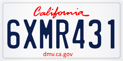 CA license plate 6XMR431