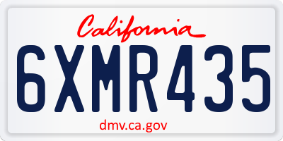 CA license plate 6XMR435