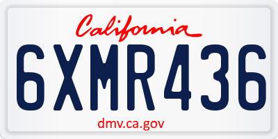 CA license plate 6XMR436