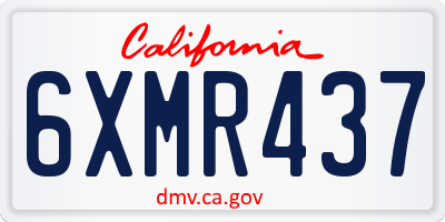 CA license plate 6XMR437