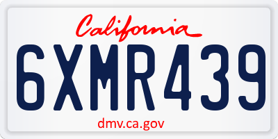 CA license plate 6XMR439